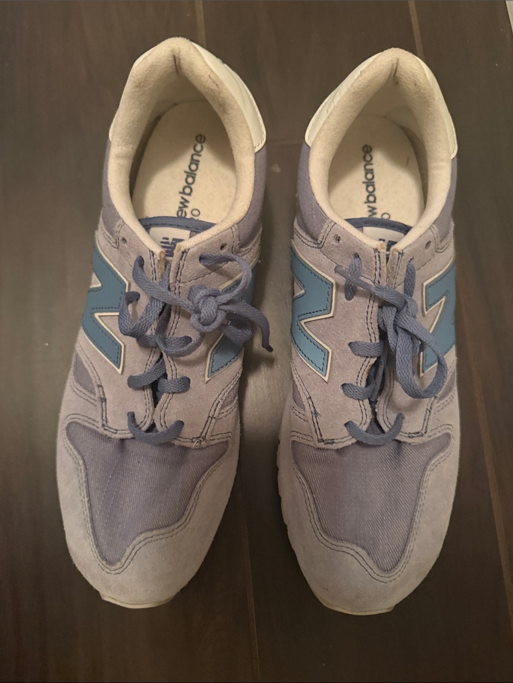 Rare New Balance women’s denim Suede Runner - Light Purple with Blue 'N'